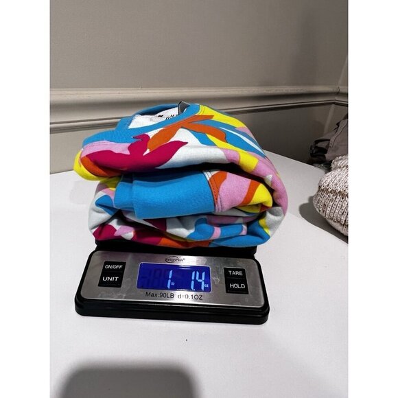 Lands End Serious Sweats Bold Floral Crewneck Sweatshirt Beach Colorful Large - Picture 8 of 8